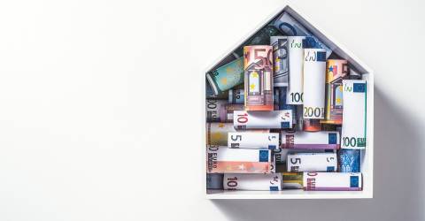 Geld voor een huis, euro, hypotheek, huis, geld, euro's