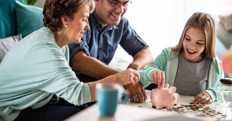 Familie geld sparen